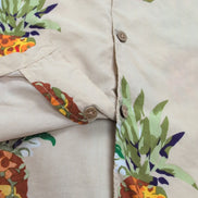 Chemise Hawaïenne Denim & Flower Beige Ananas Coton Modal Taille S