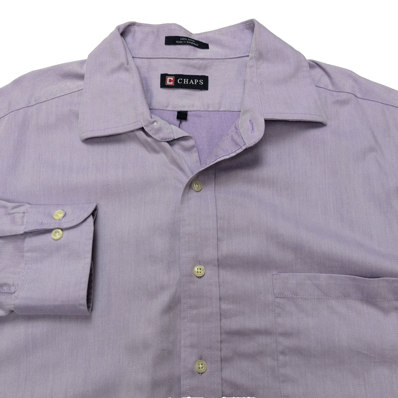 Chemise CHAPS violet lila uni 1 poche manches longues homme taille XL / XXL