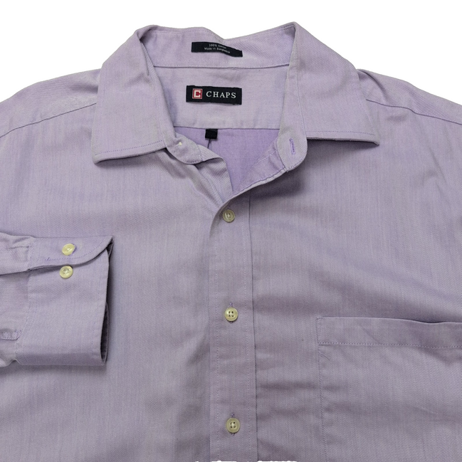 Chemise CHAPS violet lila uni 1 poche manches longues homme taille XL / XXL