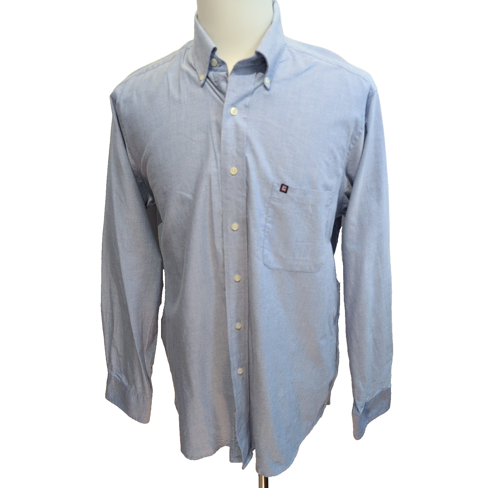 Chemise Chaps Oxford Bleu Clair Coton Manches Longues Taille L