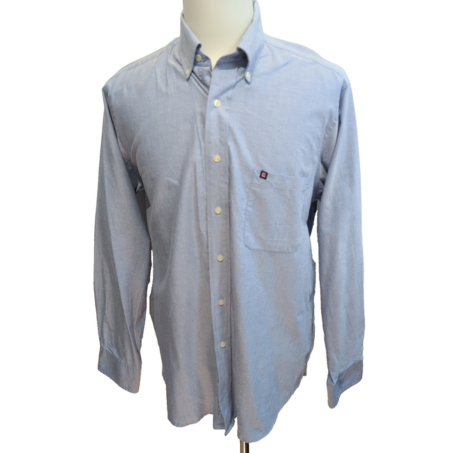 Chemise Chaps Oxford Bleu Clair Coton Manches Longues Taille L