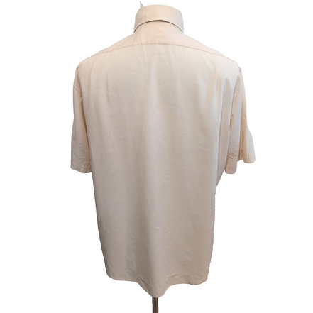 Chemise Montgomery Ward beige avec 2 poches manches courtes vintage taille L/XL