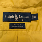 Chemise Polo Ralph Lauren Shirt M Blake Jaune Manches Courtes Button Down