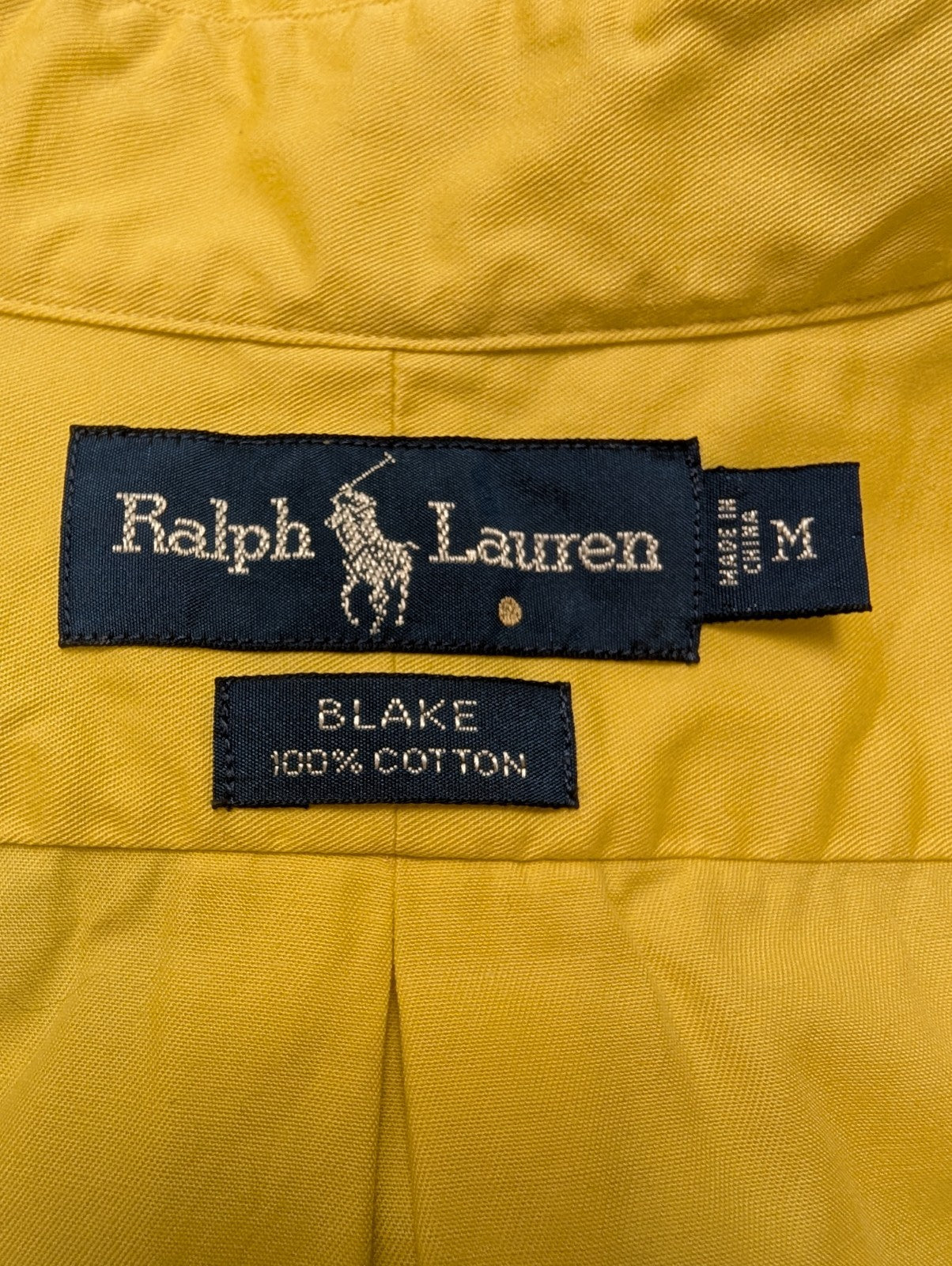 Chemise Polo Ralph Lauren Shirt M Blake Jaune Manches Courtes Button Down