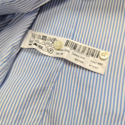 Chemise Massimo Dutti Easy Iron bleu rayures manches longues M L