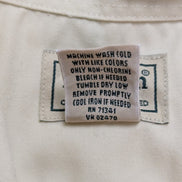 Chemise manches courtes L.L. Bean crème uni Vintage Homme taille L