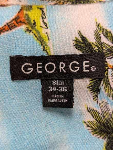 Chemise hawaïenne Georges palmiers manches courtes taille L
