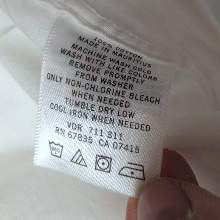 Chemise Nautica XL Blanche 100% Coton Logo Blanc manches longues