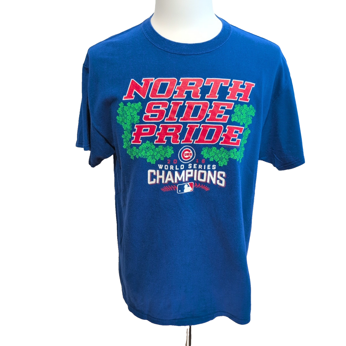 T-shirt MLB Chicago Cubs 2016 World Series LG Bleu Baseball Vintage