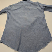 Chemise Wrangler Edge Western M Bleu Jean Coton Boutons Pression Usée