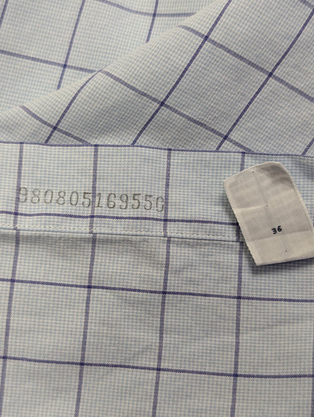 Chemise Polo Ralph Lauren Shirt XXL Carreaux Bleu Clair Blanc Col Classique