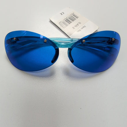 Lunettes de soleil Masque Bleues Ovale Large Style Sport Y2K Vintage