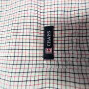 Chemise CHAPS à carreaux rouge et noir manches courtes taille L #157e