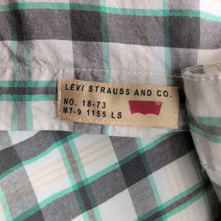 Chemise Levi's Vintage Carreaux Gris / Blanc / Vert Taille S manches longues