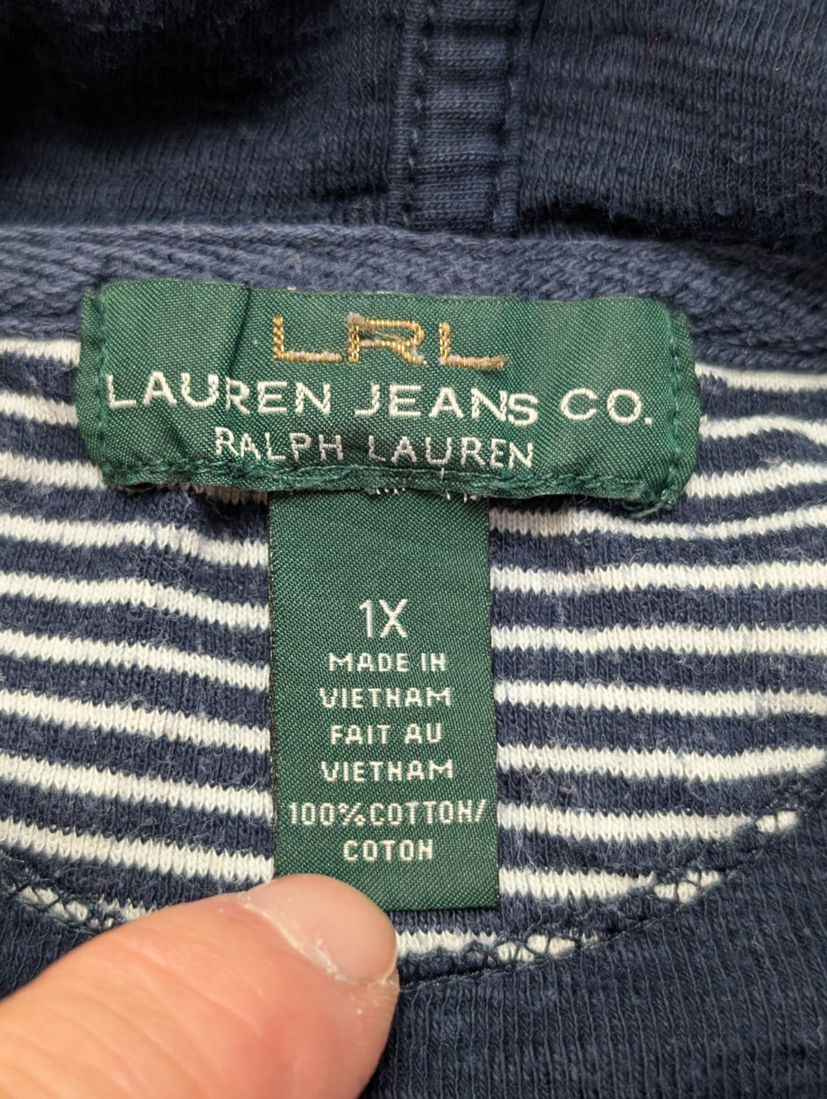 Sweat à capuche femme LRL Lauren Ralph Lauren Jeans Co bleu marine XL