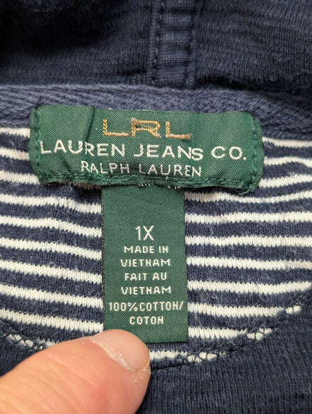 Sweat à capuche femme LRL Lauren Ralph Lauren Jeans Co bleu marine XL