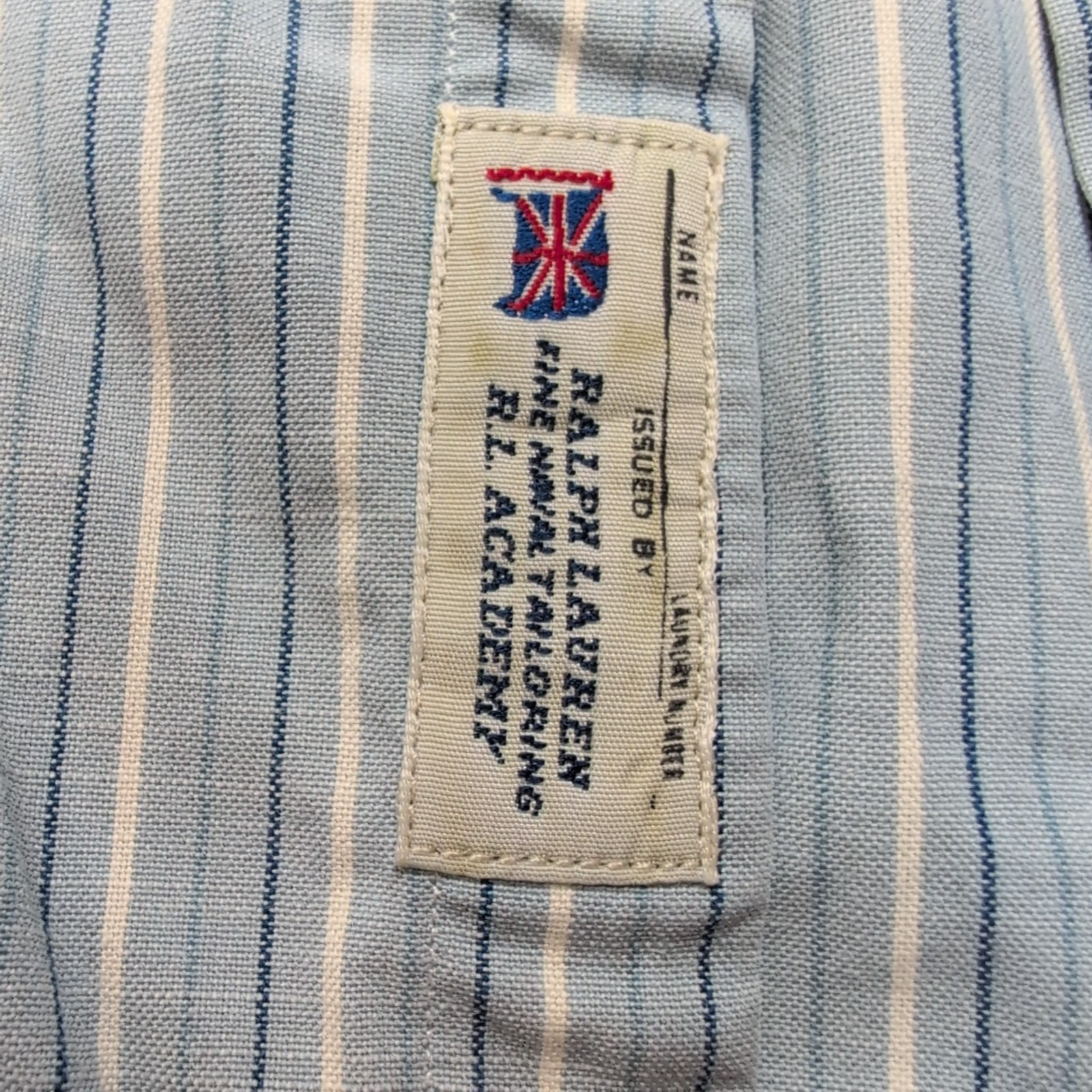 Chemise Ralph Lauren L Vintage Rayures Bleu Blanc Brodée Classic Fit Button Down