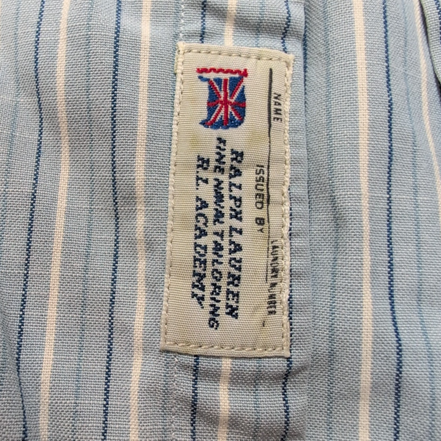 Chemise Ralph Lauren L Vintage Rayures Bleu Blanc Brodée Classic Fit Button Down