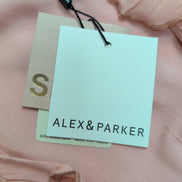 Haut Alex & Parker Femme L Rose Saumon Cache-Cœur Papillons Dorés Neuf