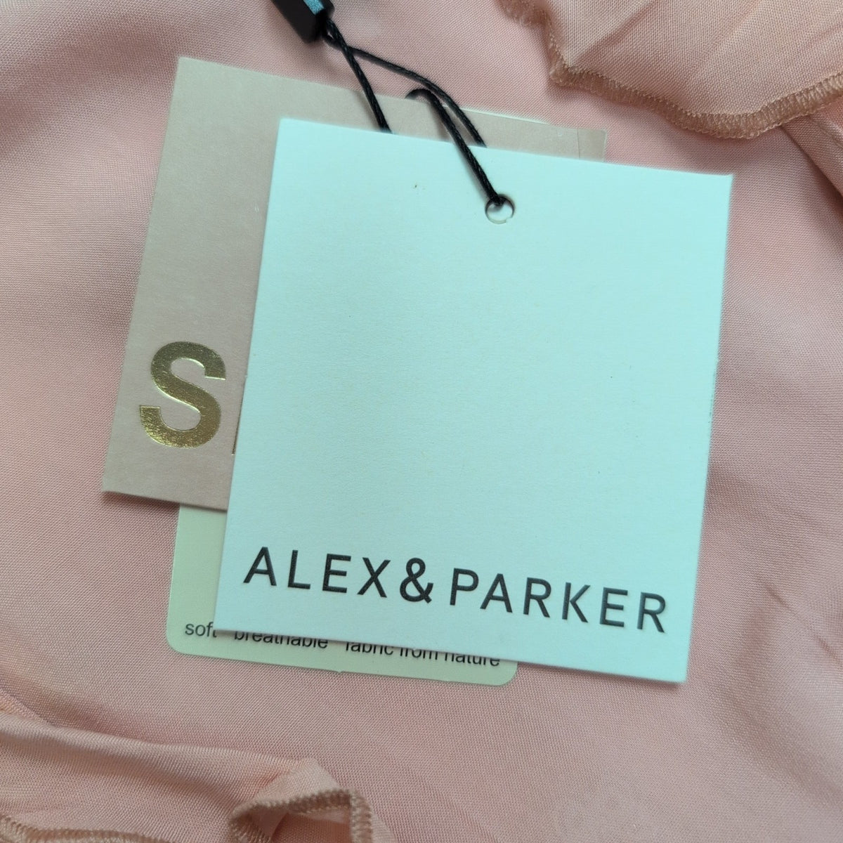 Haut Alex & Parker Femme L Rose Saumon Cache-Cœur Papillons Dorés Neuf