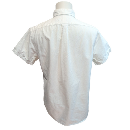 Chemise Ralph Lauren M Blanc Uni Manches Courtes Logo Marron manches longues