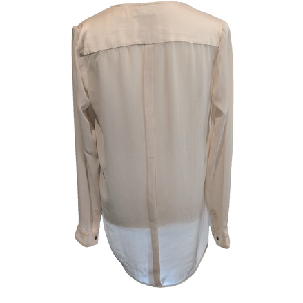 Blouse Esprit Femme 36 Beige Col V Manches Longues Poche Zippée
