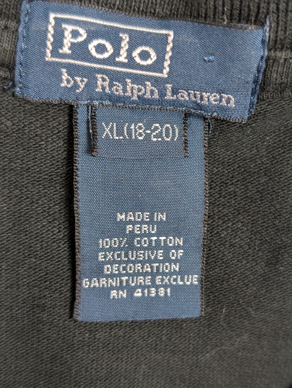 Polo manches courtes Polo Ralph Lauren XL 18-20 S noir logo rouge