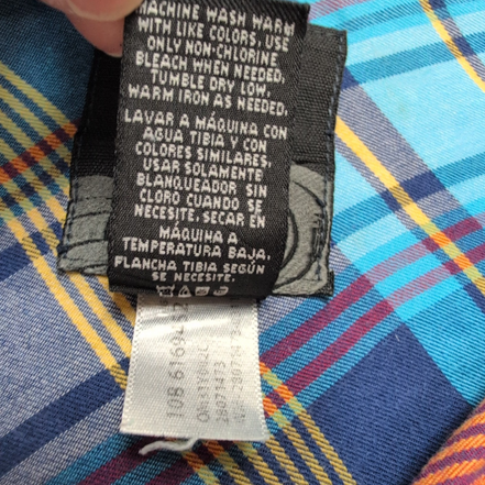 Chemise Op XL Bleu Ciel Carreaux 2 Poches Coton Manches Longues