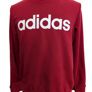 Sweat ADIDAS Homme L Bordeaux Col Rond Logo Sport Excellent État Rare