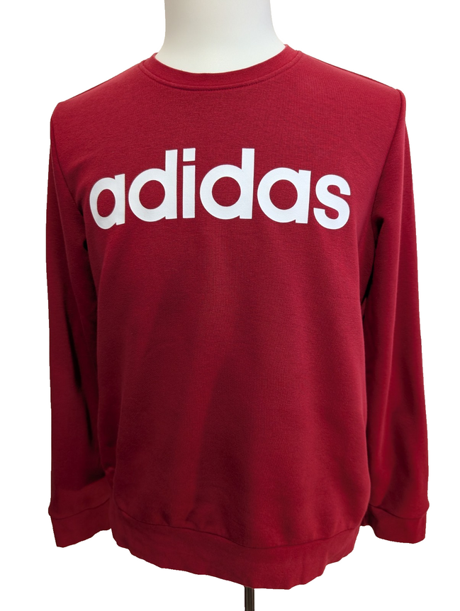 Sweat ADIDAS Homme L Bordeaux Col Rond Logo Sport Excellent État Rare
