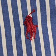 Chemise Ralph Lauren Golf Manches Longues Custom Fit Bleu Rayures L