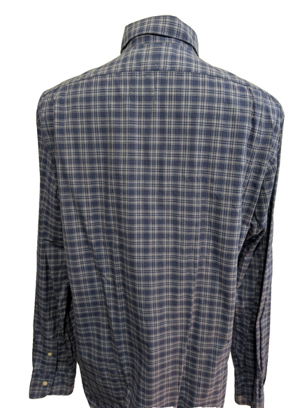 CHEMISE POLO Ralph Lauren homme XL Slim Fit Bleu Blanc SANS LOGO 💙