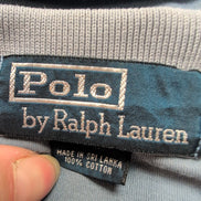 Polo Ralph Lauren Homme L Bleu Gris Chiné Logo Rouge Polo Manches Courtes
