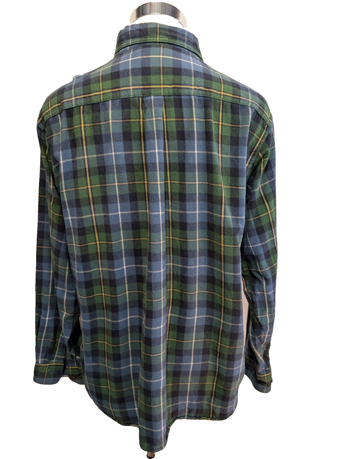 Chemise Flanelle L.L.Bean Homme L Vert Bleu Bûcheron Tartan |276S