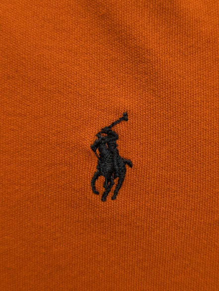 Polo manches courtes Polo Ralph Lauren M orange 100% coton logo bleu marine