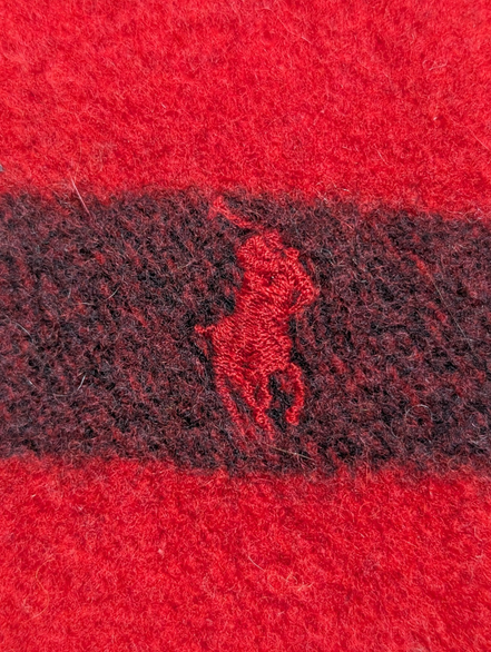 Écharpe Polo Ralph Lauren Vintage Laine Rouge Vif Made in Italy