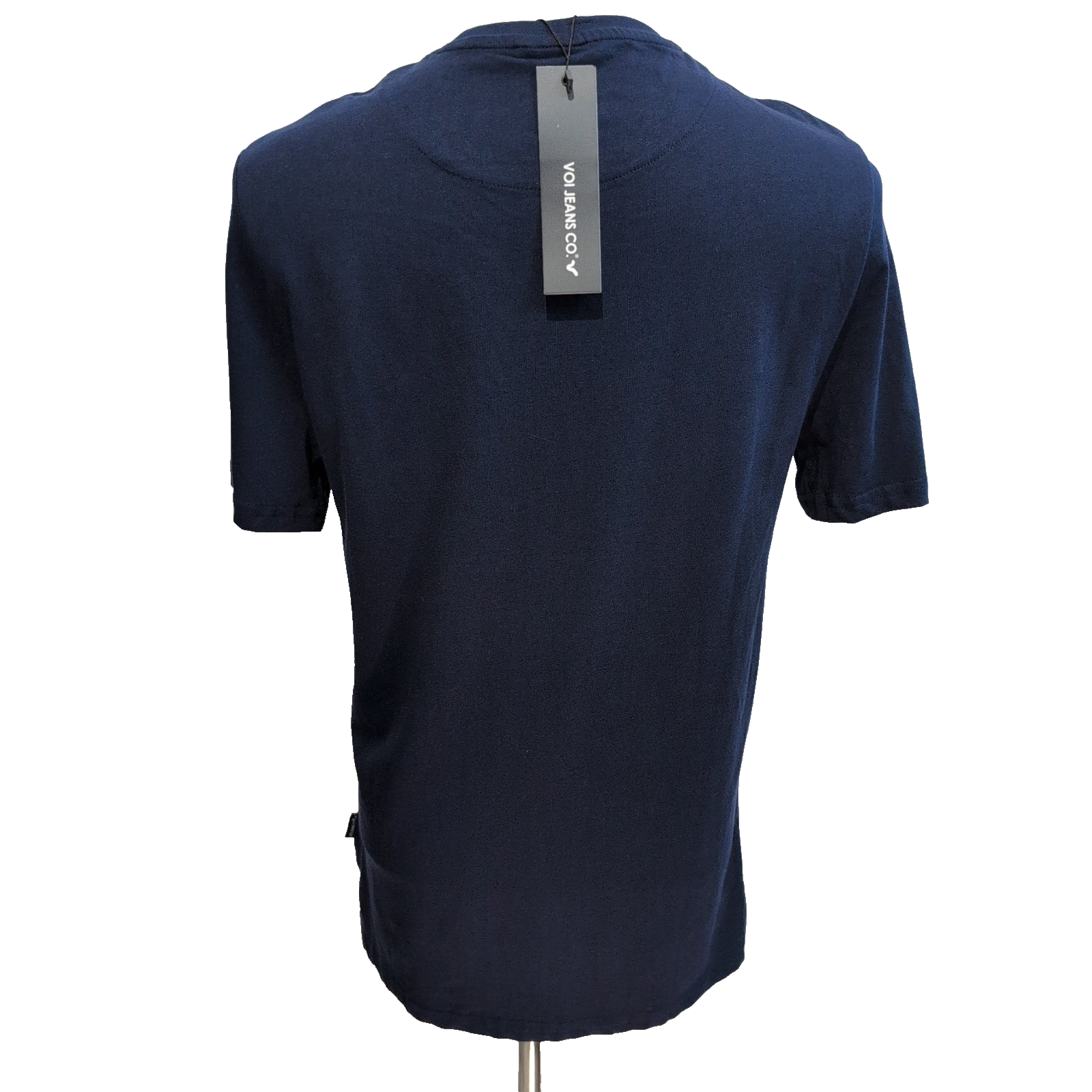 T-shirt Voi Jeans Co M Bleu Marine Logo Brodé 100% Coton Neuf Étiquette