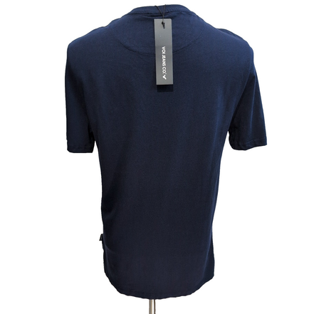 T-shirt Voi Jeans Co M Bleu Marine Logo Brodé 100% Coton Neuf Étiquette