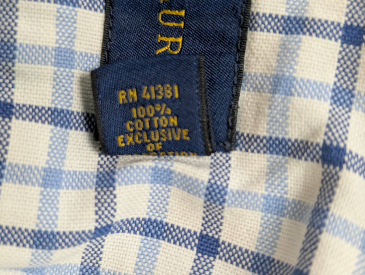 Ralph Lauren Chemise Homme S Bleu Blanc Gingham Manches Longues Logo Bleu Marine
