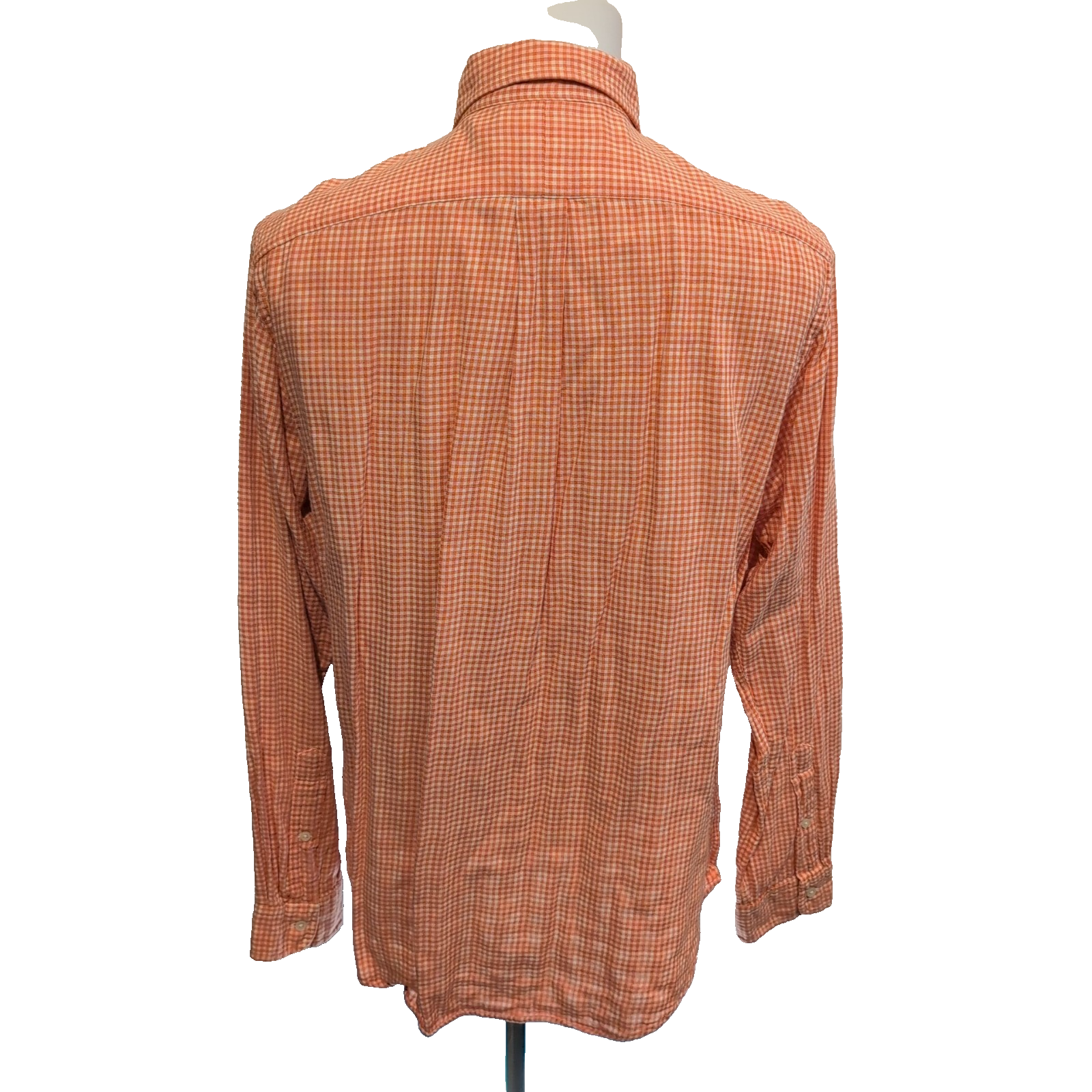 Chemise Polo Ralph Lauren L Flanelle Orange Custom Fit Shirt Button Down Chaude