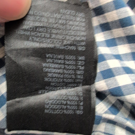 The North Face chemise bleu carreaux une poche taille M coton