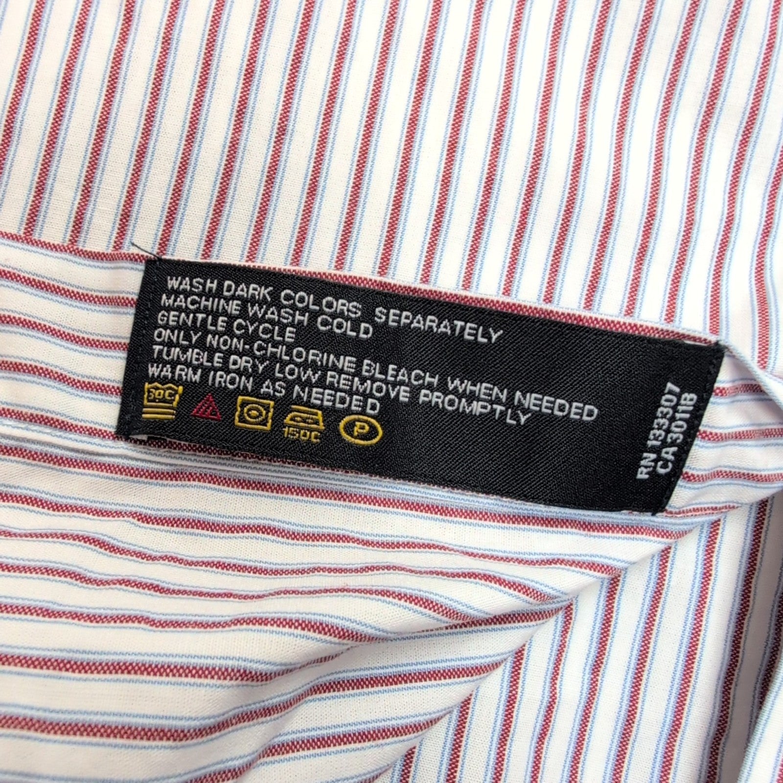 Chemise Nautica XL XXL Bordeaux Rayures Classic Fit manches longues