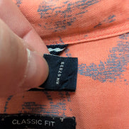 Chemise Hawaïenne Nautica XL Lin Coton Orange Saumon Coquillages manches courtes