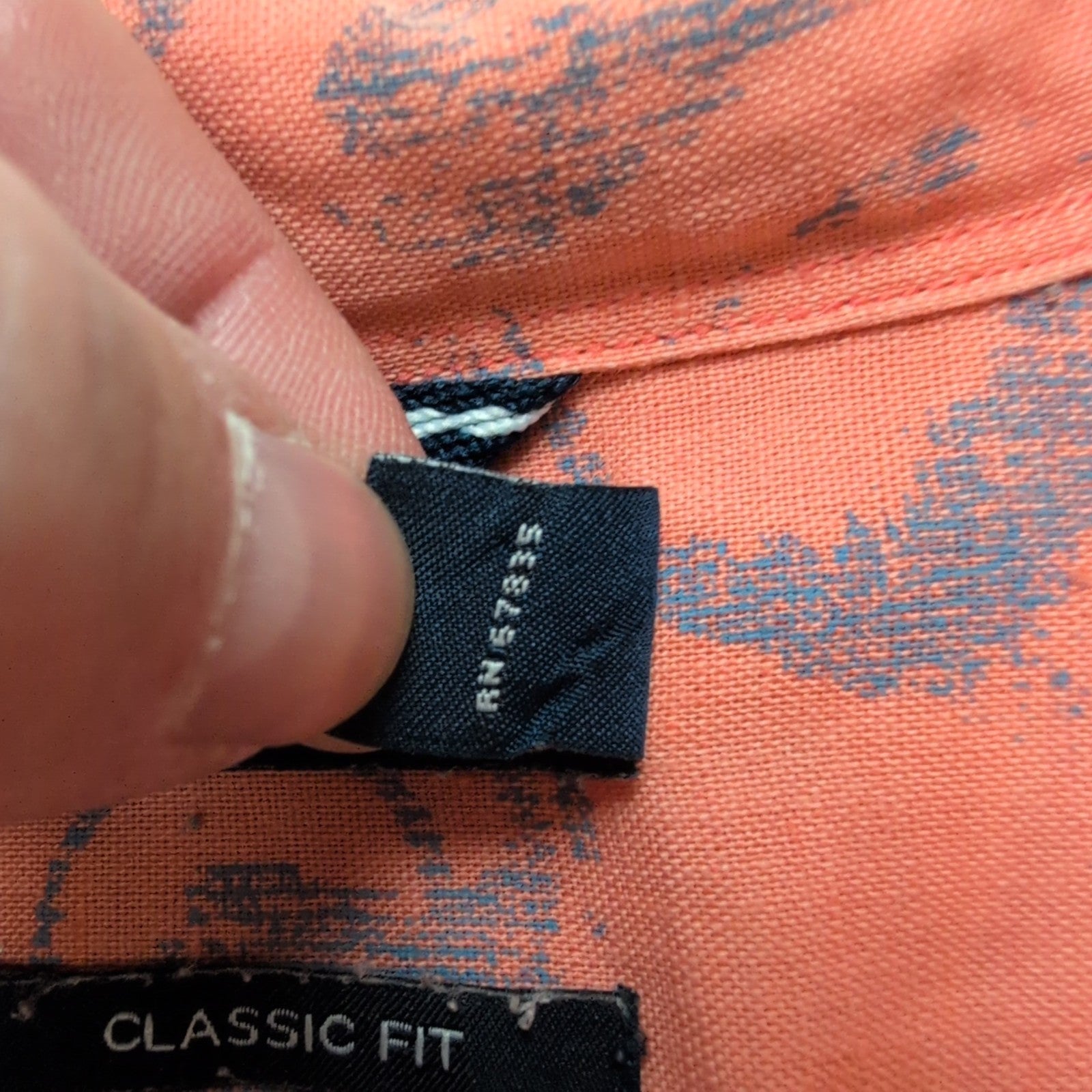 Chemise Hawaïenne Nautica XL Lin Coton Orange Saumon Coquillages manches courtes