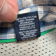 Chemise Chaps à Carreaux Bleus avec Poche - 100% Polyester - Taille LG