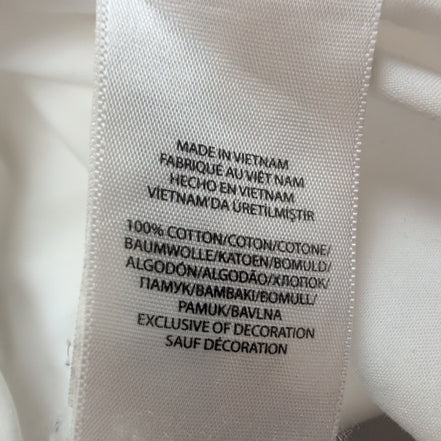 Chemise Ralph Lauren XL Blanche Coton Logo Blanc Ton sur Ton Classique