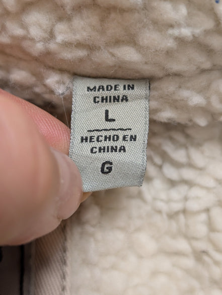 Blouson Veste Levis Homme L Doublé Sherpa Crème Beige Vintage Fermeture Zip