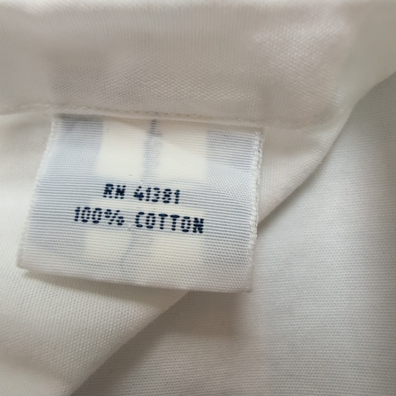 Chemise Polo Ralph Lauren XXL Blanche Unie Manches Longues Coton