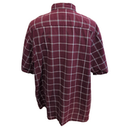 Chemise Wrangler stretch manches courtes bordeaux à carreaux 2 poches 3XL / 4XL