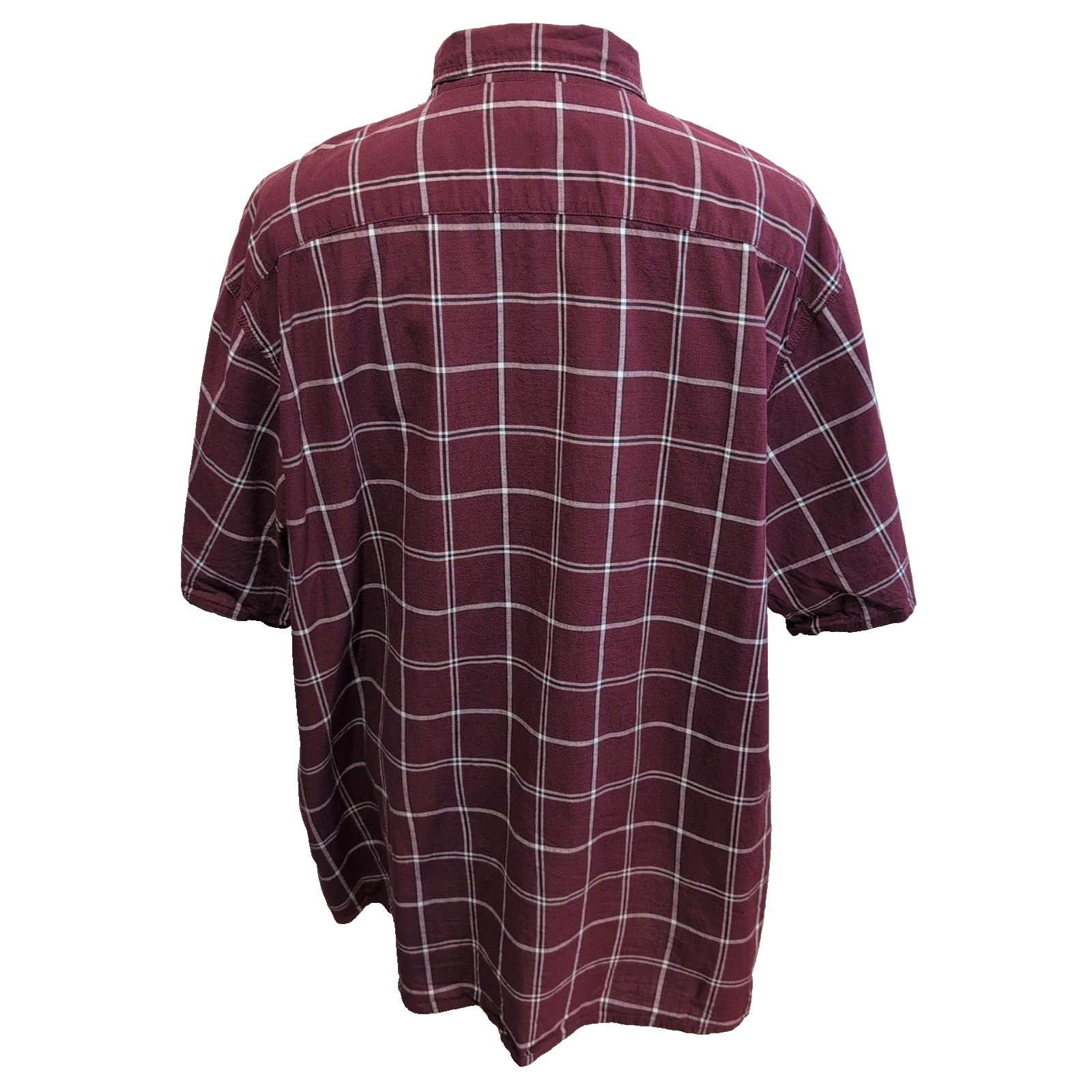 Chemise Wrangler stretch manches courtes bordeaux à carreaux 2 poches 3XL / 4XL